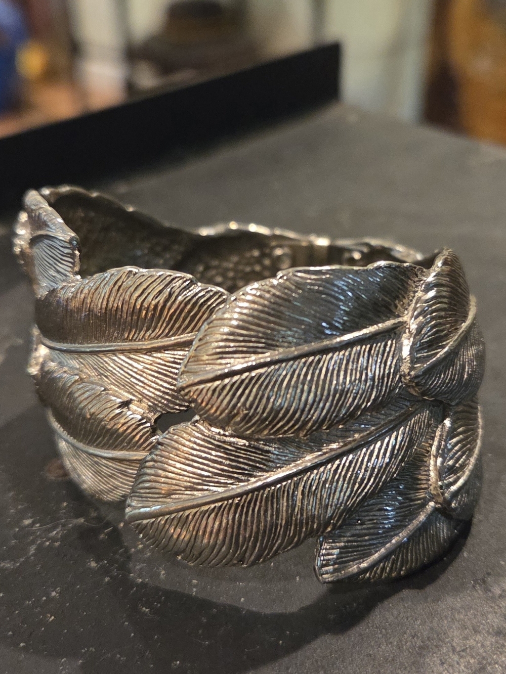 Women’s Feather Cuff Bracelet - Silver Tone